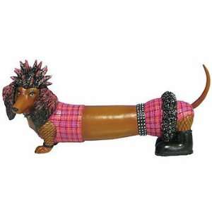  Hot Diggity Dog Punk Pooch Wiener Figurine: Home & Kitchen