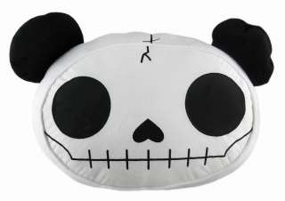 Furry Bones PANDIE Panda Skull Throw Pillow 18 X 14  