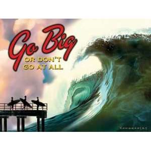  Go Big Metal Sign: Surfing and Tropical Decor Wall Accent 