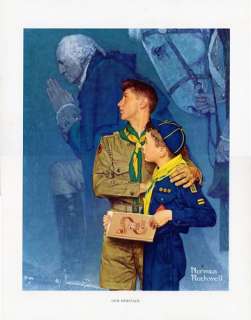 Norman Rockwell BSA Boy Scout Print OUR HERITAGE 1950  