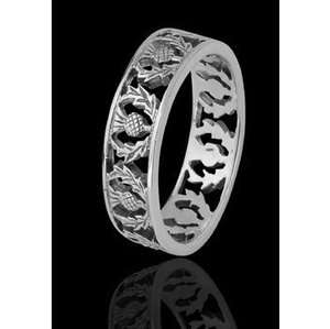   Sterling Silver Scottish Celtic Ring Band Thistle Jewelry GREAT GIFT