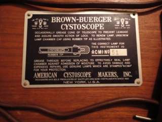 RARE,Vintage Brown Buerger Cystoscope w/Walnut Case  