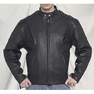  Racer Leather Motorcycle Jacket with Airvents, Zip Out 