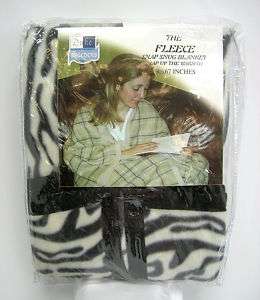 New Snap Up Fleece Snug Sack Blanket Throw Zebra Print  