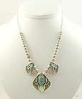 SOUTHWEST INDIAN STERLING TURQUOISE BEARCLAW NECKLACE