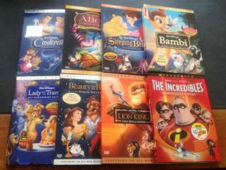 Disney Movies Platinum Edition DVD Lot w/ Collectible Slip Cover 