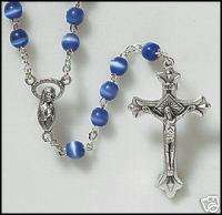 BEAUTIFUL BLUE TIGER EYE ROSARY BEADS FROM ROME!!  