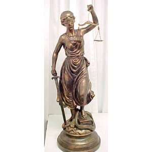   Large Bronze Finish Lady Justice Statue Law 31 Themis: Home & Kitchen