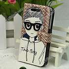 The Boy Mr.H Flip Leather Hard Case Pouch Cover Skins For iPhone 4 4G 