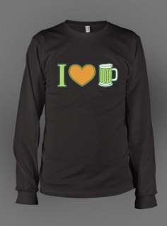 Love Beer Heart Drinking Thermal Long Sleeve Shirt  