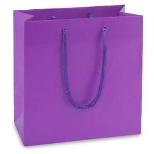  6 1/2 x 3 1/2 x 6 1/2 Mini Purple Matte Laminate Bags 