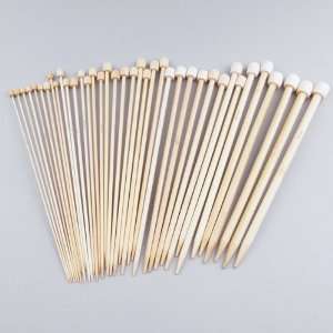  18 Sets 10 Single Pointed Bamboo Knitting Needles 25cm 