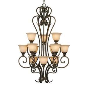 Golden Lighting 8063 363 BUS Heartwood 12 Light Chandeliers in Burnt 