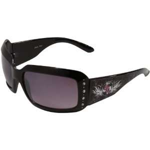   Ladies Black Crown Rhinestone Sunglasses