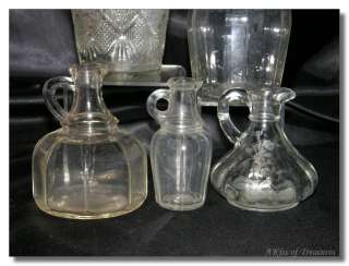 LOT 5 Antique Old Vintage Glass Cruets  
