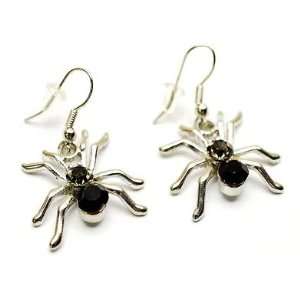  Black Spider Crystal Studs Earrings   Gothic Earrings 