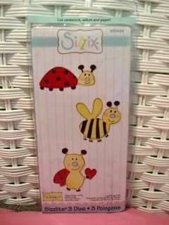 New Sizzix Sizzlits Love Bugs Set Dies Ladybug Bee  