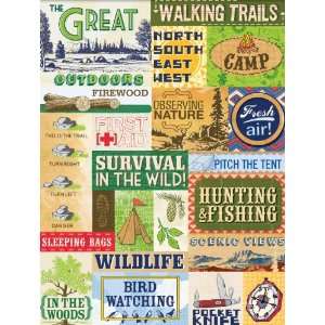  Outdoor, Camping & Survival Embossed Stickers Arts 