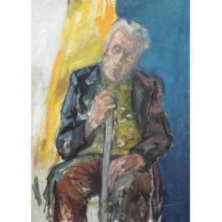 VINTAGE EXPRESSIONIST OLD MALE PORTRAIT OIL PAINTING  
