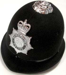British Bobby Police Helmet Hat & Badge Pith Black NEW!  