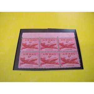 US Postage Stamps, 1949, DC4 Skymaster, S#C39 (Wet Printing), Block of 