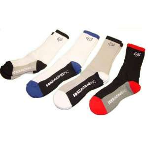 FOX BLOCKED CREW SOCKS WHT SMALL 6 8 00 