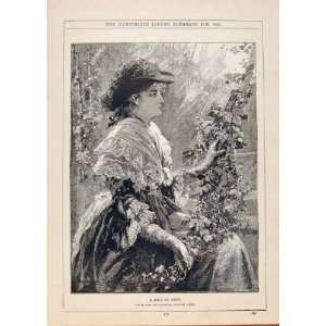  London Almanack Maid Of Kent Portrait Old Print 1885: Home 