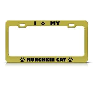 Munchkin Cat Animal Metal License Plate Frame Tag Holder
