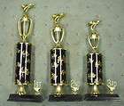 cub scout trophies set of 3 pinewood derby black racing flag column 