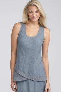 FLAX Limited 2012 Linen TIERED Bias Splaying TANK Top 1G/2X 2G/3X 3G 