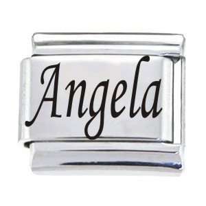  Body Candy Italian Charms Laser Nameplate   Angela 