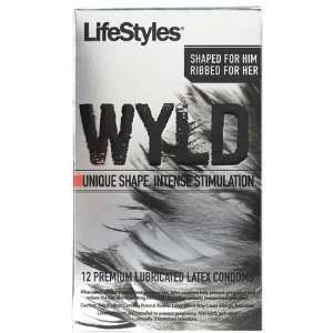  Lifestyles Wyld Ribbed Lubricated Condoms 12 ct (Pack of 3 
