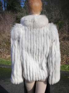 MEDIUM Lightweight Saga Off White Norwegian Blue Fox Jacket Coat 