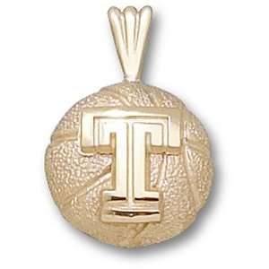   Temple University T Basketball Pendant (Gold Plated): Sports