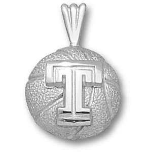  Temple University T Basketball Pendant (Silver) Sports 
