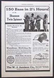 1923 SHANNON Twin Spinner Fishing Bait Lure magazine Ad Fish Walleye 