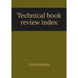  Technical book review index Anonymous Books