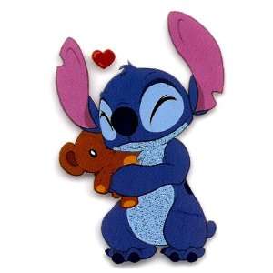 Stitch hugging teddy bear in Lilo and Stitch Movie Disney Heat Iron On 