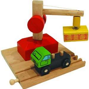   Train Track Playset (Single Crane, Rail and Truck) Toys & Games