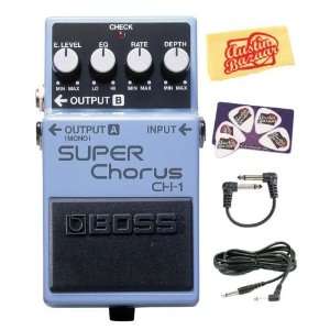  Boss CH 1 Super Chorus Guitar Effects Pedal Bundle with 10 Foot 