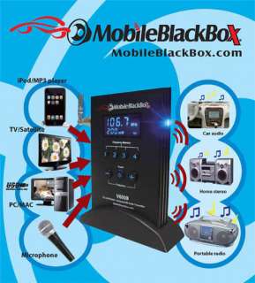 MOBILE BLACK BOX V6000 FM TRANSMITTER + ANTENNA UPGRADE  