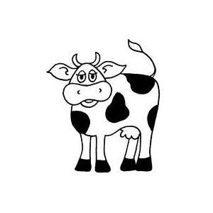  Bossy the Cow   Cling Mounted Red Rubber Stamp by Cornish 