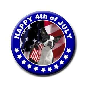  Boston Terrier 4th July Pin Badge 