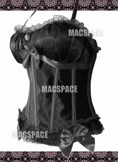 Black Padded Gothic Lace Bustier Corset Top M  