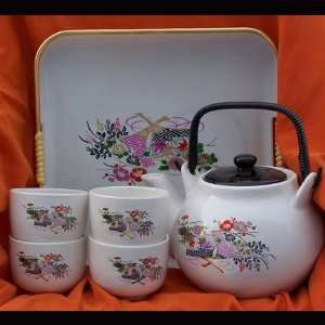  Flower Pattern Tea Set 