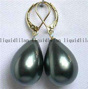 Charming Black Sea Shell Pearl Earring AAA  