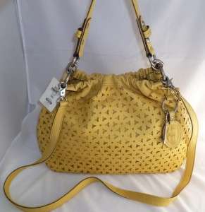 FOSSIL TAVA CONVERTIBLE LEATHER YELLOW CUTOUT CROSSBODY/SHOULDER BAG 