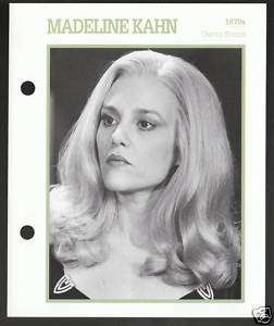 MADELINE KAHN Atlas Movie Star Picture Biography CARD  