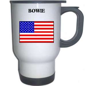  US Flag   Bowie, Maryland (MD) White Stainless Steel Mug 