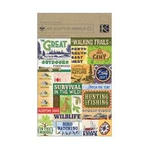  Boy Scouts Foil Embossed Stickers 4.5X6 Sheet Outdoor 